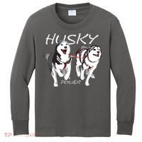 Siberian Husky Power Awesome Cute Husky Kids Long Sleeve Shirt thumb 0