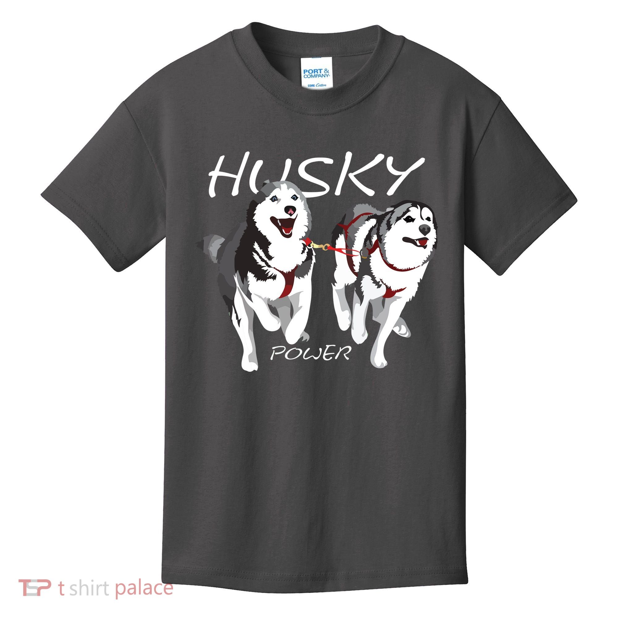 Siberian Husky Power Awesome Cute Husky Kids T-Shirt