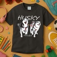 Siberian Husky Power Awesome Cute Husky Kids T-Shirt thumb 3