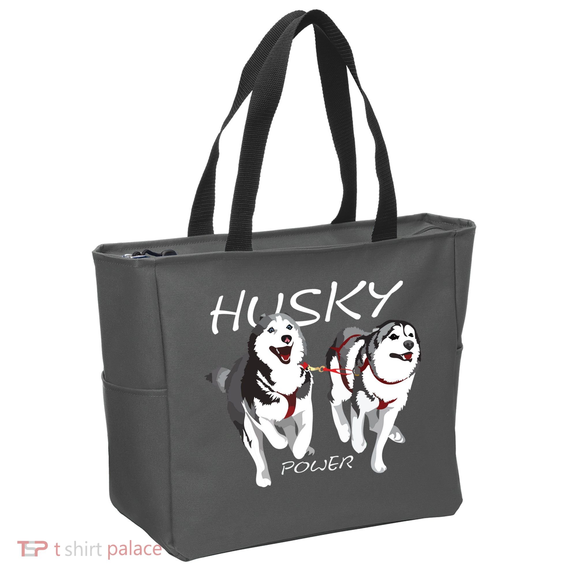 Siberian Husky Power Awesome Cute Husky Tote Bag