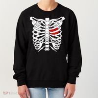 Skeleton Heart Ribcage Halloween Love Costume Idea Women's Sweatshirt thumb 0