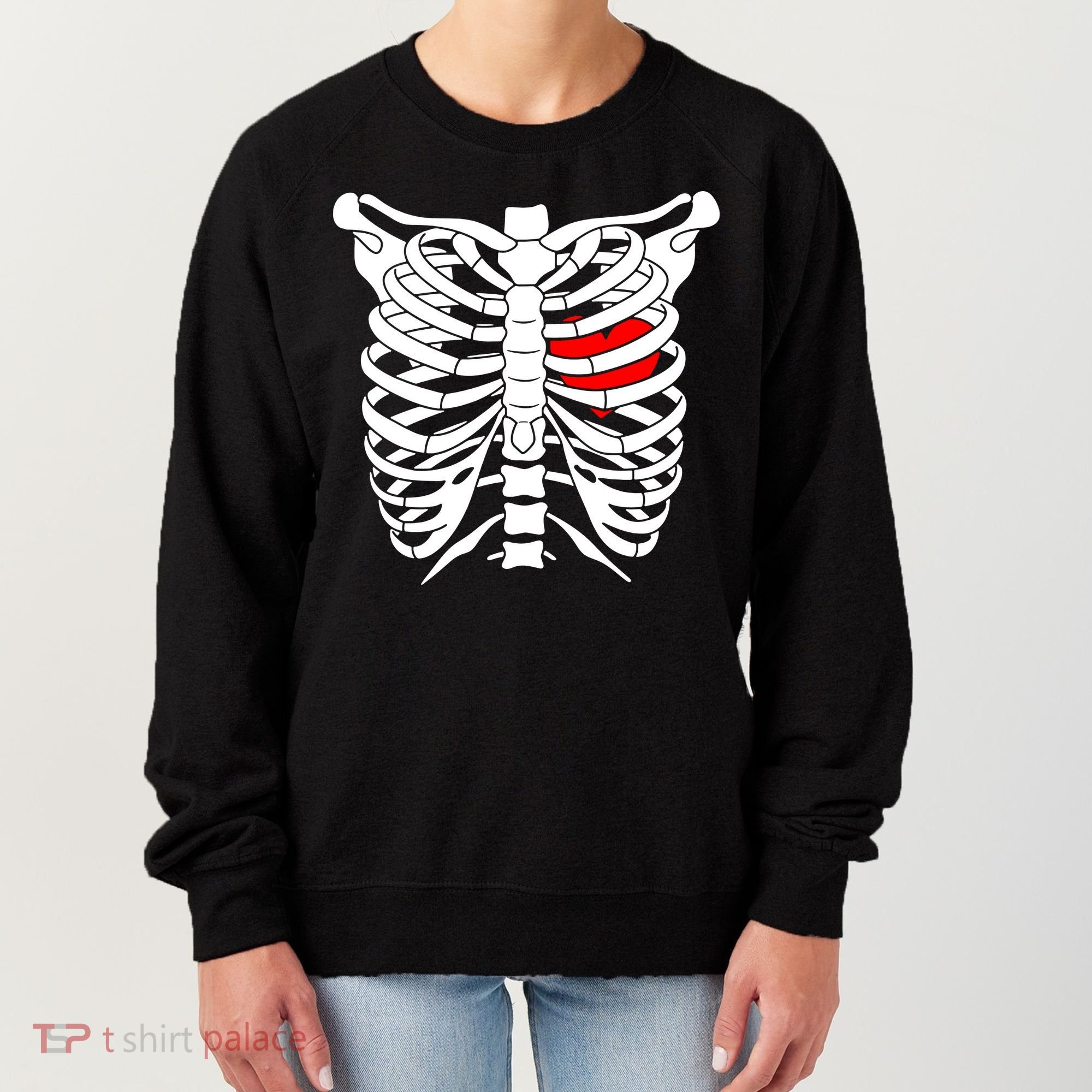 Skeleton Heart Ribcage Halloween Love Costume Idea Women's Sweatshirt