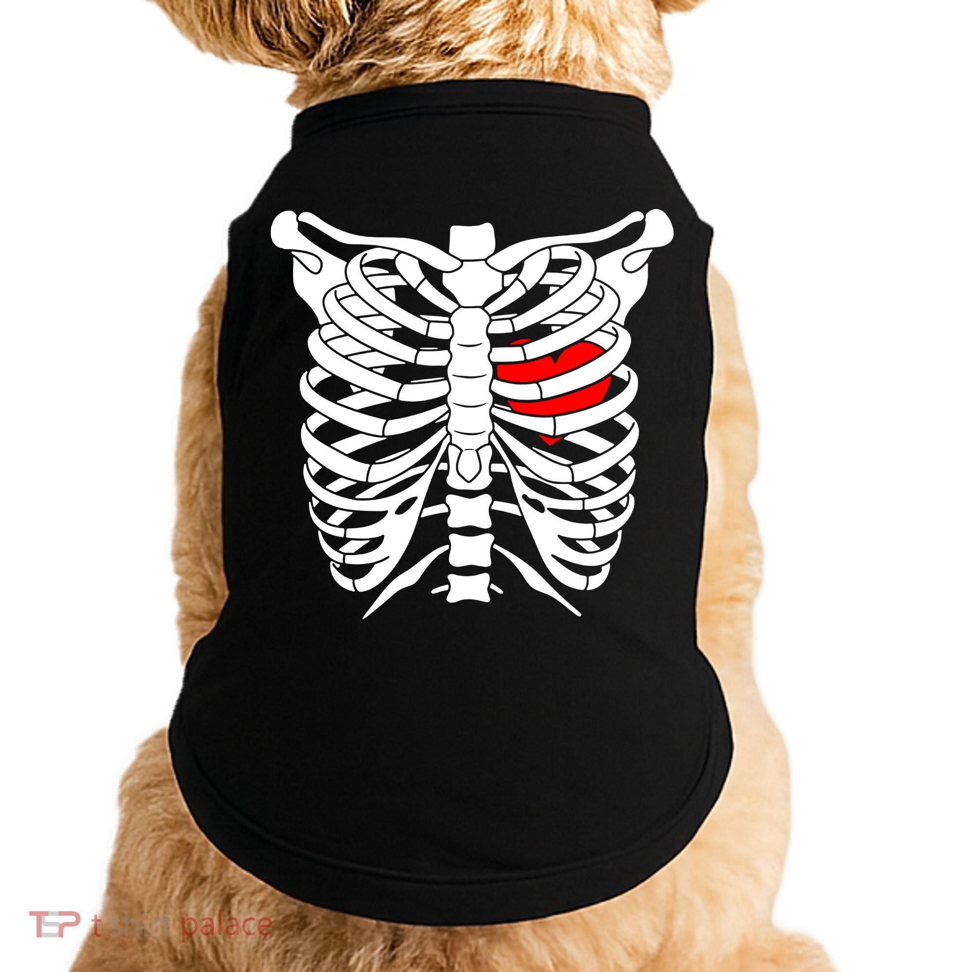 Skeleton Heart Ribcage Halloween Love Costume Idea Doggie Tank