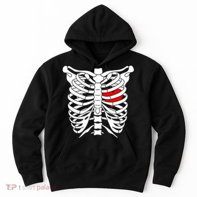 Skeleton Heart Ribcage Halloween Love Costume Idea Hoodie