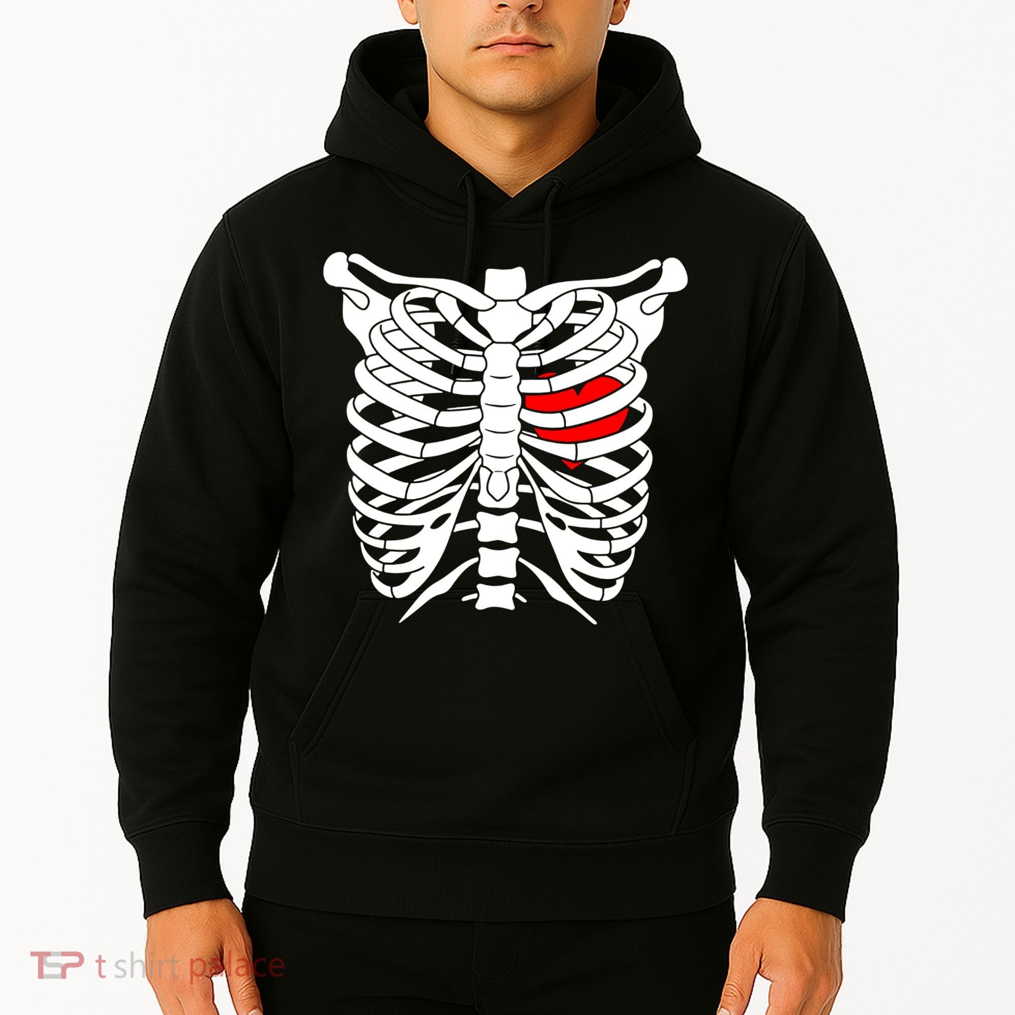 Skeleton Heart Ribcage Halloween Love Costume Idea Hoodie