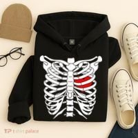 Skeleton Heart Ribcage Halloween Love Costume Idea Hoodie thumb 4