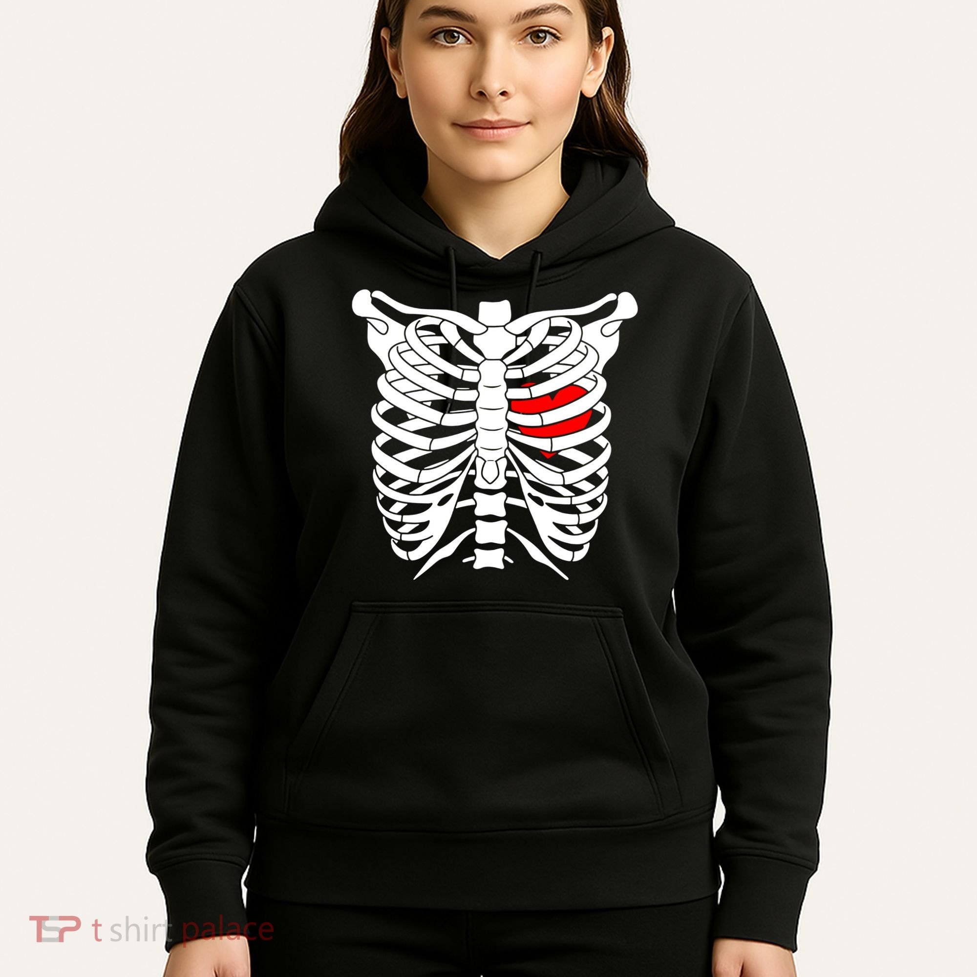 Skeleton Heart Ribcage Halloween Love Costume Idea Hoodie
