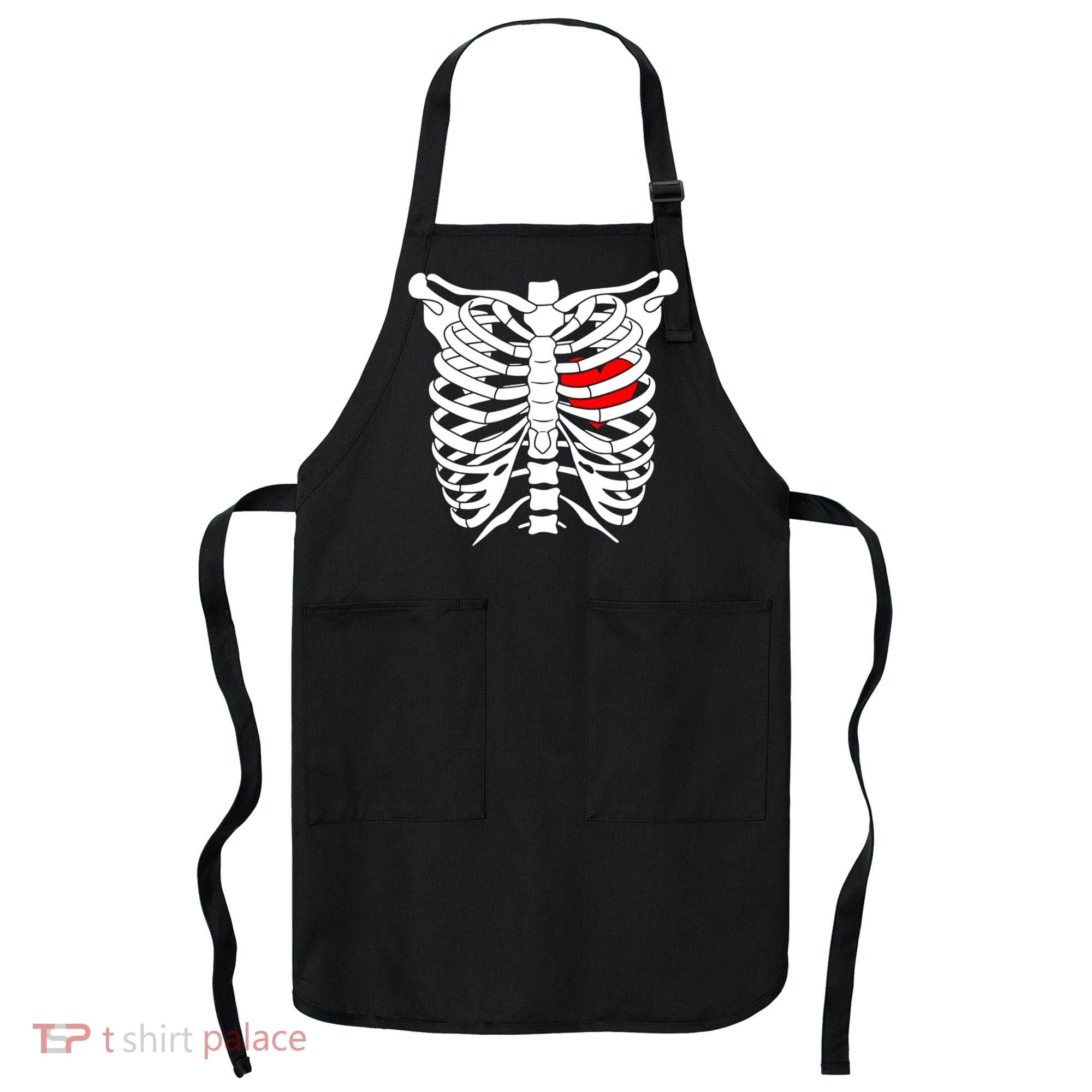 Skeleton Heart Ribcage Halloween Love Costume Idea Apron