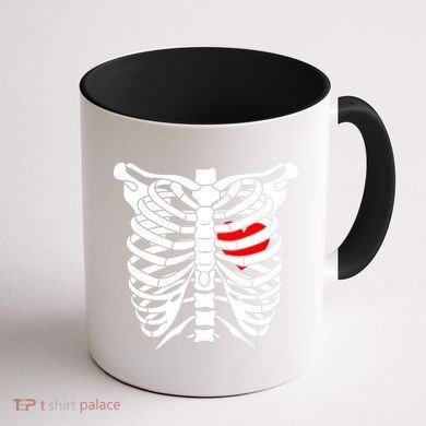 Skeleton Heart Ribcage Halloween Love Costume Idea Coffee Mug back