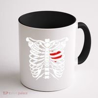Skeleton Heart Ribcage Halloween Love Costume Idea Coffee Mug thumb 1