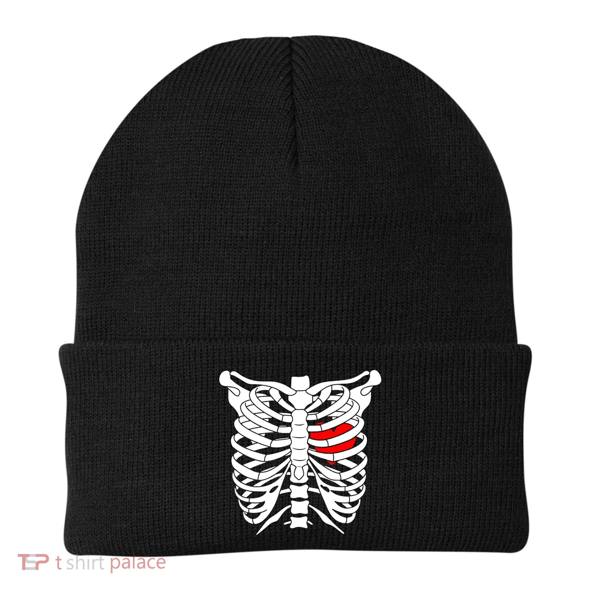 Skeleton Heart Ribcage Halloween Love Costume Idea Beanie
