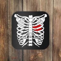 Skeleton Heart Ribcage Halloween Love Costume Idea Coaster thumb 0