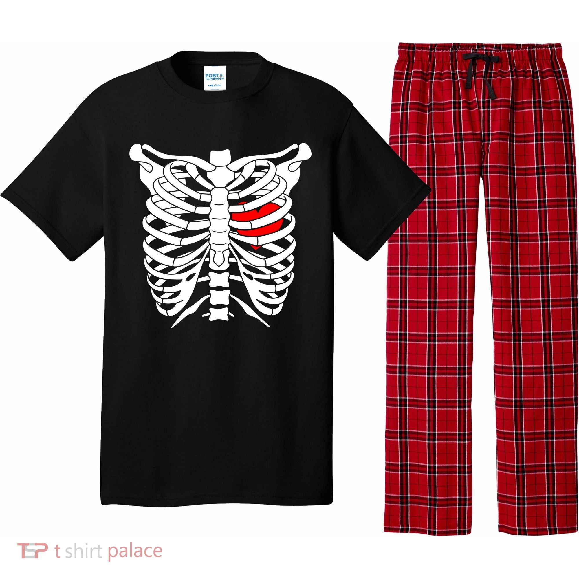 Skeleton Heart Ribcage Halloween Love Costume Idea Pajama Set