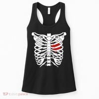 Skeleton Heart Ribcage Halloween Love Costume Idea Women's Tank Top thumb 0