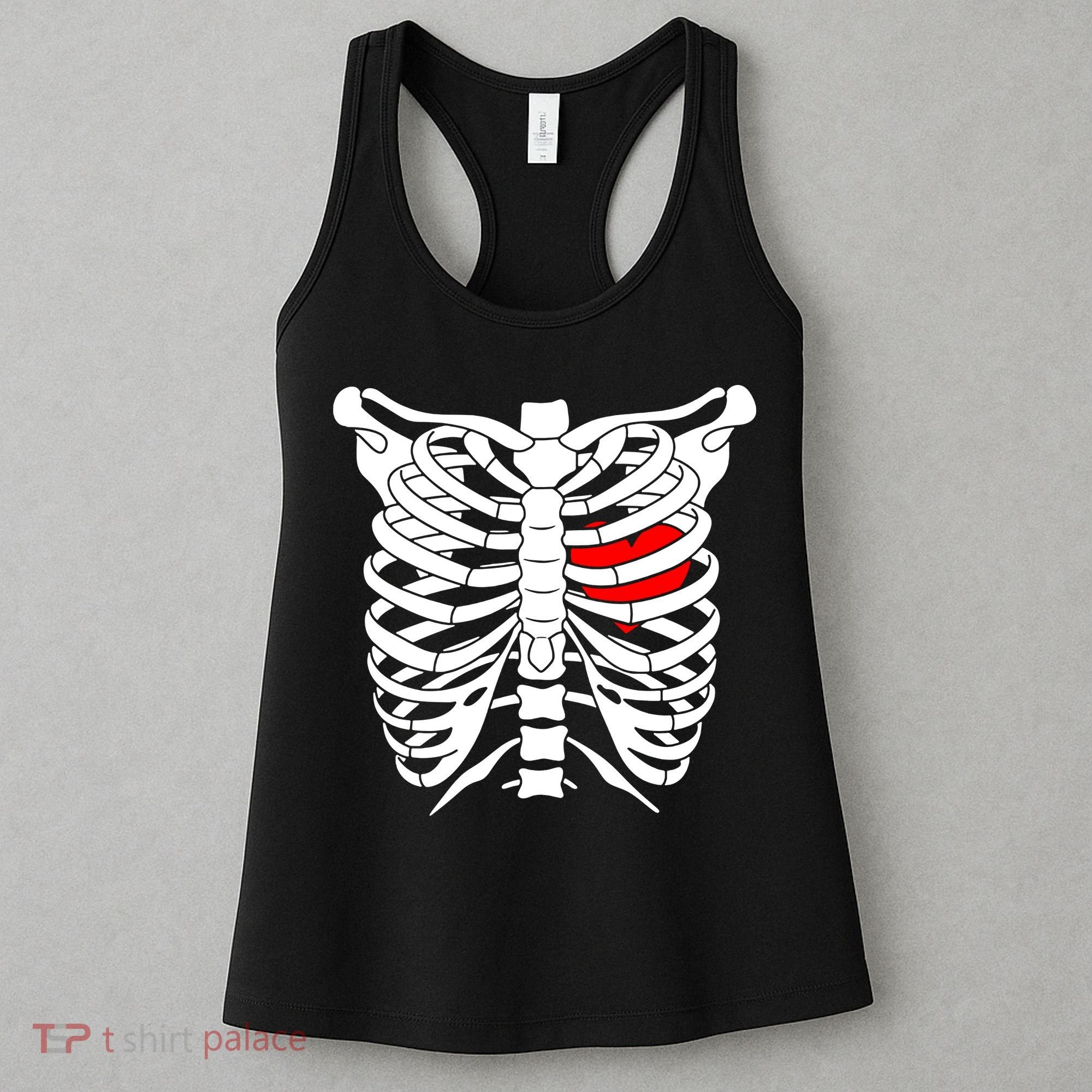 Skeleton Heart Ribcage Halloween Love Costume Idea Women's Tank Top