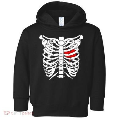 Skeleton Heart Ribcage Halloween Love Costume Idea Toddler Hoodie