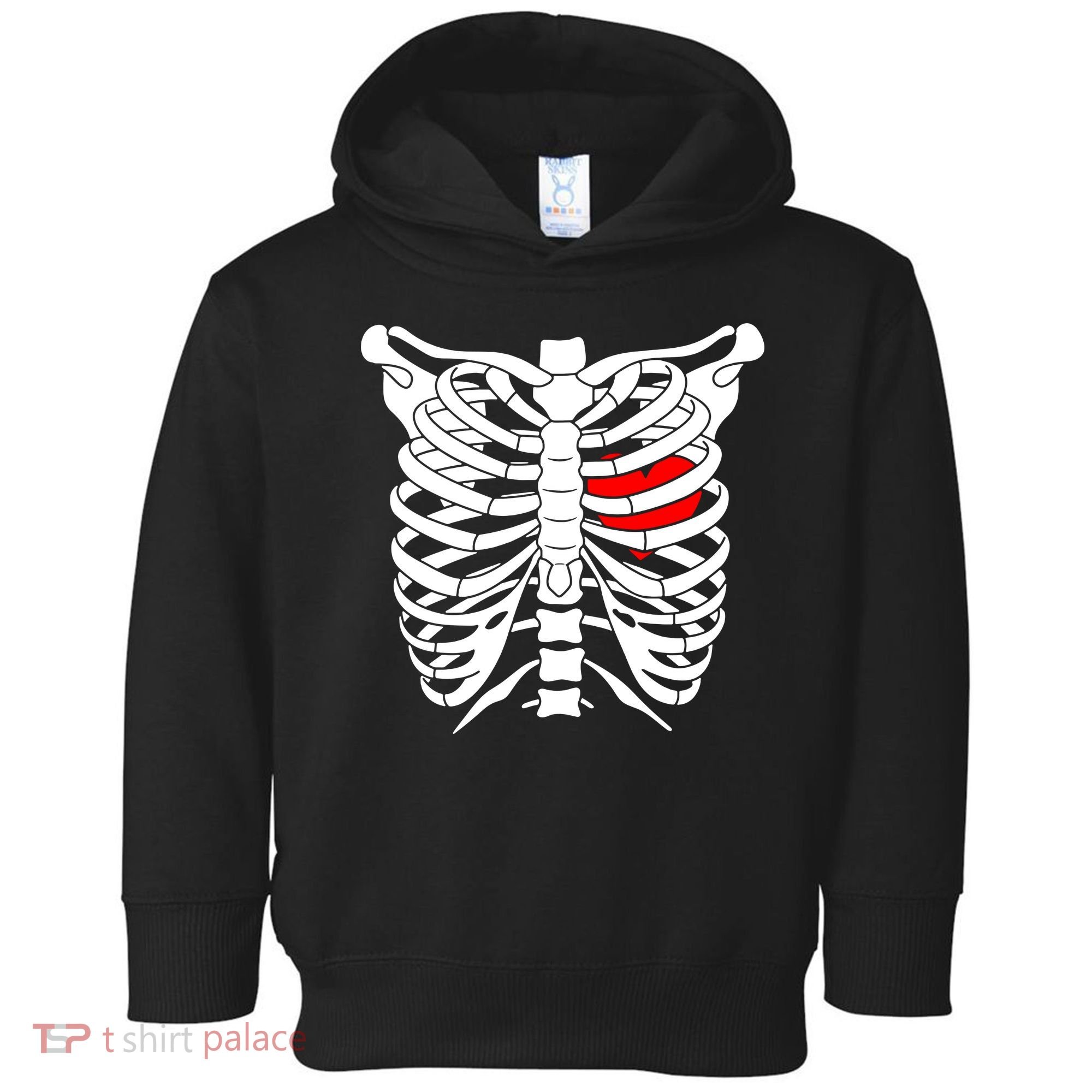Skeleton Heart Ribcage Halloween Love Costume Idea Toddler Hoodie