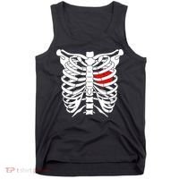 Skeleton Heart Ribcage Halloween Love Costume Idea Tank Top thumb 0