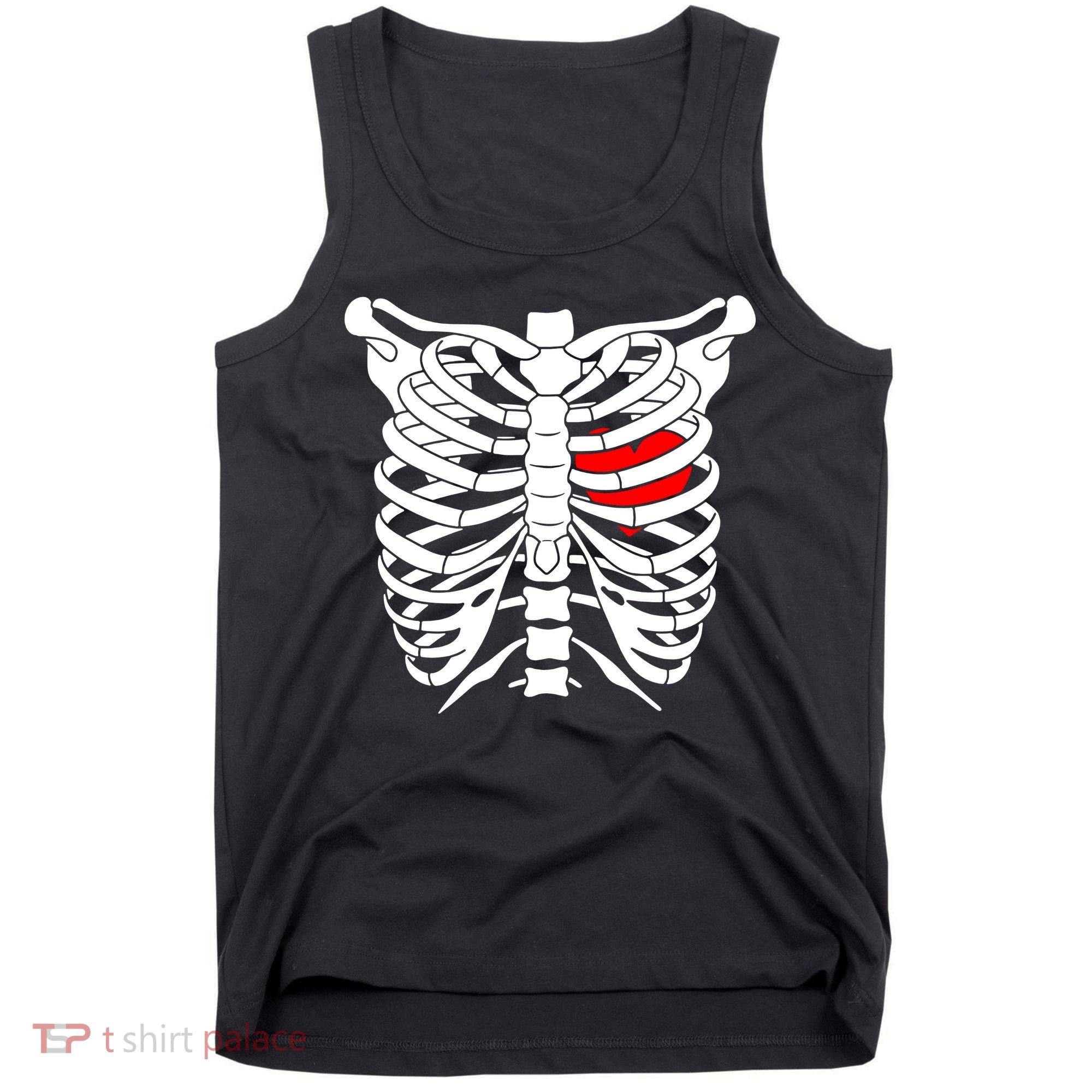 Skeleton Heart Ribcage Halloween Love Costume Idea Tank Top