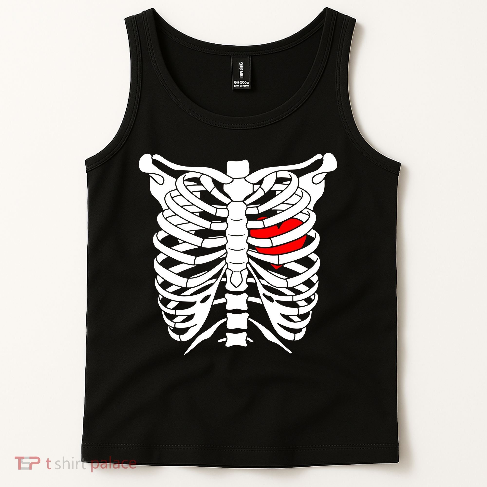 Skeleton Heart Ribcage Halloween Love Costume Idea Tank Top