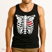Skeleton Heart Ribcage Halloween Love Costume Idea Tank Top thumb 3