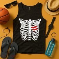 Skeleton Heart Ribcage Halloween Love Costume Idea Tank Top thumb 4