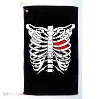 Skeleton Heart Ribcage Halloween Love Costume Idea Golf Towel thumb 0