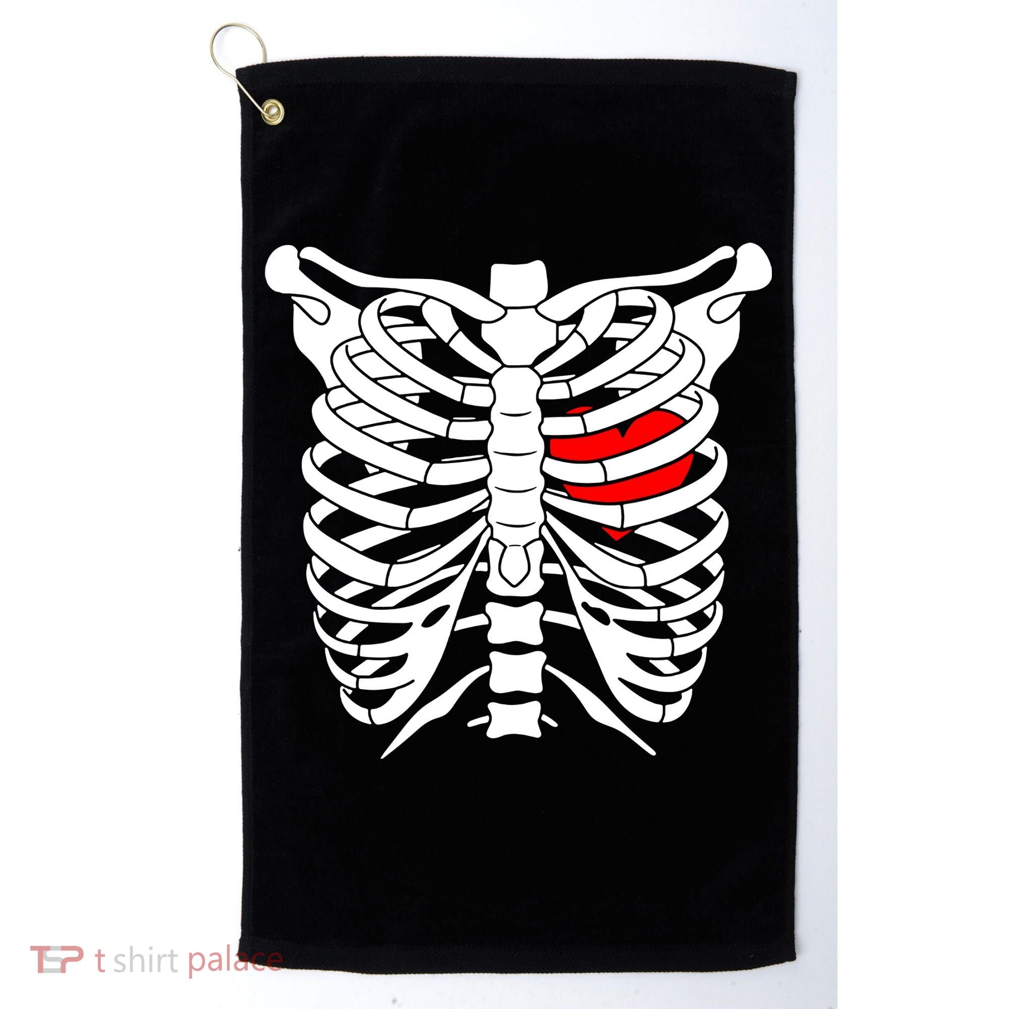 Skeleton Heart Ribcage Halloween Love Costume Idea Golf Towel