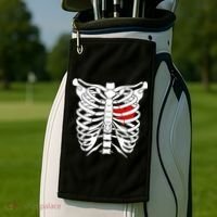 Skeleton Heart Ribcage Halloween Love Costume Idea Golf Towel thumb 2