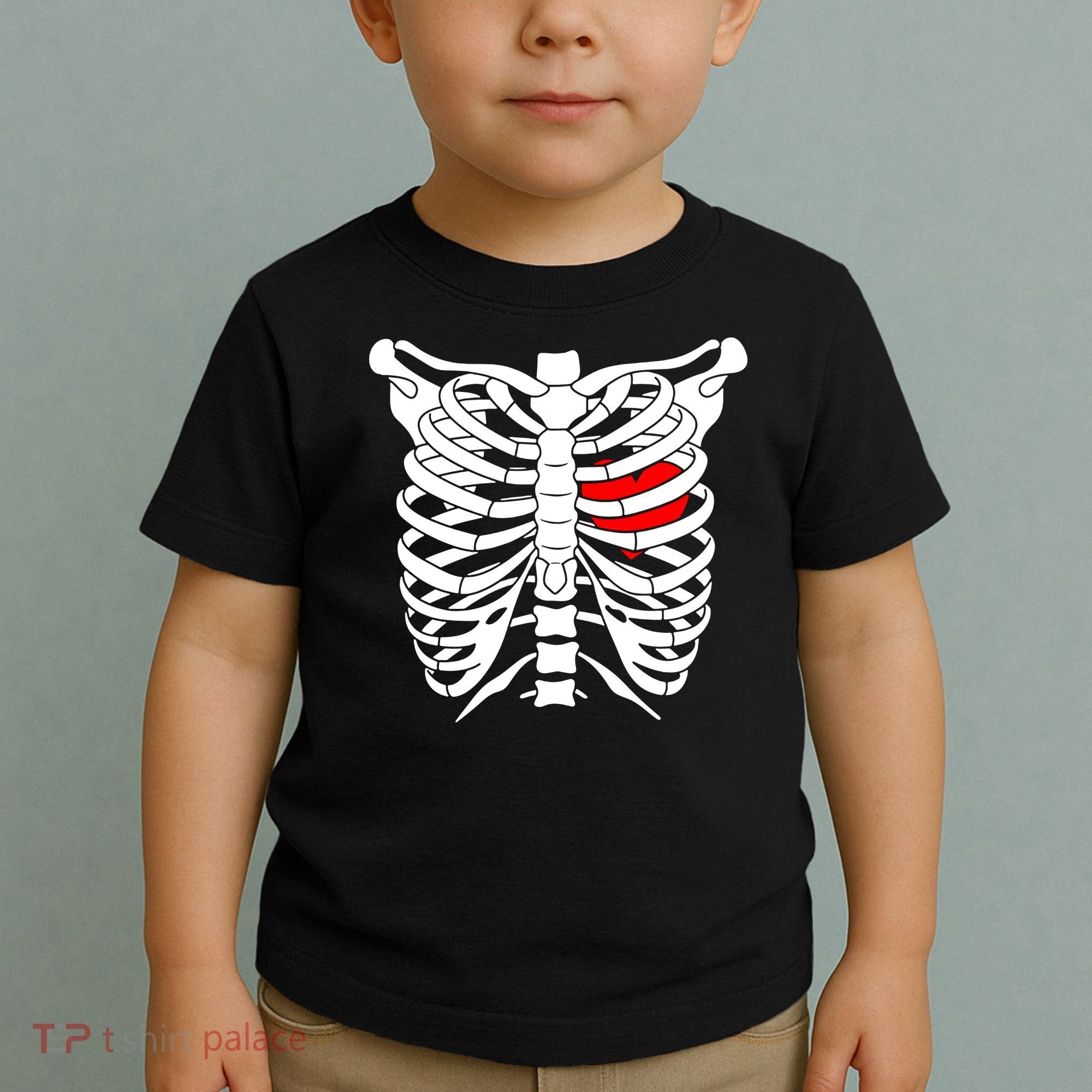 Skeleton Heart Ribcage Halloween Love Costume Idea Toddler T-Shirt