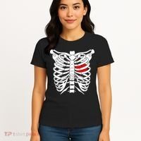 Skeleton Heart Ribcage Halloween Love Costume Idea Women's T-Shirt thumb 4