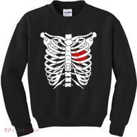 Skeleton Heart Ribcage Halloween Love Costume Idea Kids Sweatshirt thumb 0