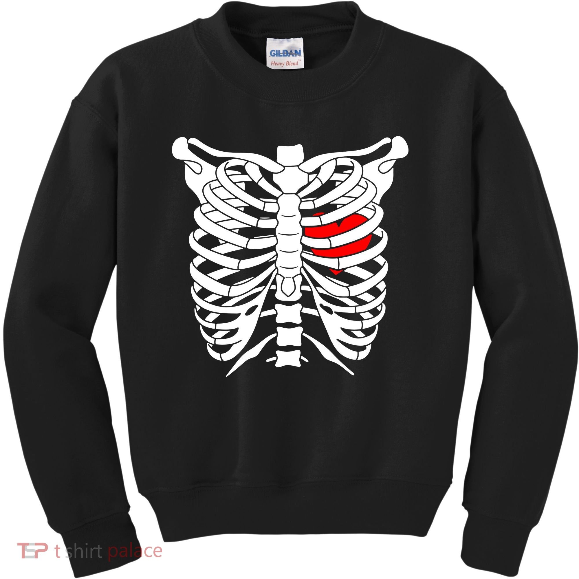 Skeleton Heart Ribcage Halloween Love Costume Idea Kids Sweatshirt