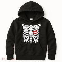 Skeleton Heart Ribcage Halloween Love Costume Idea Kids Hoodie thumb 0
