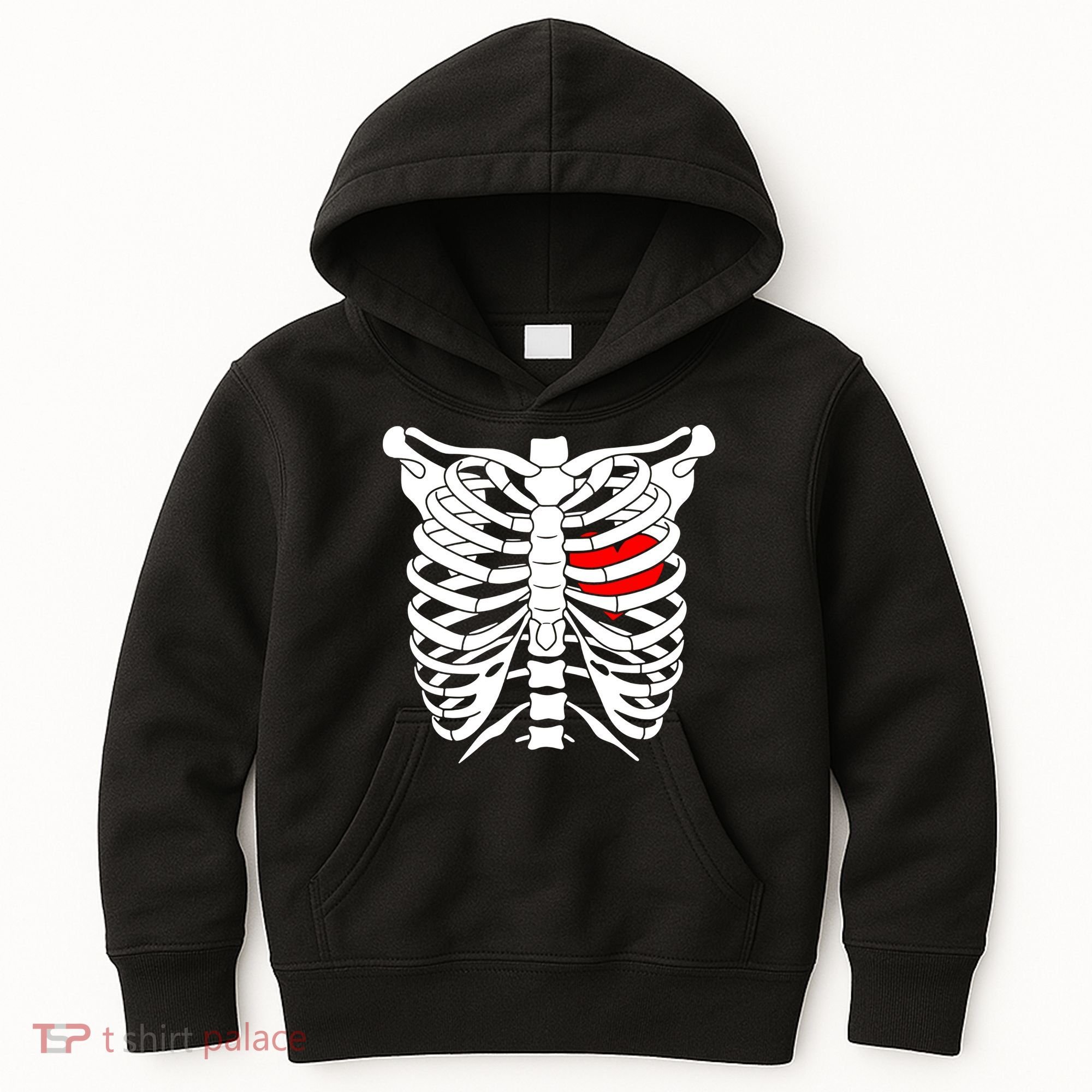 Skeleton Heart Ribcage Halloween Love Costume Idea Kids Hoodie