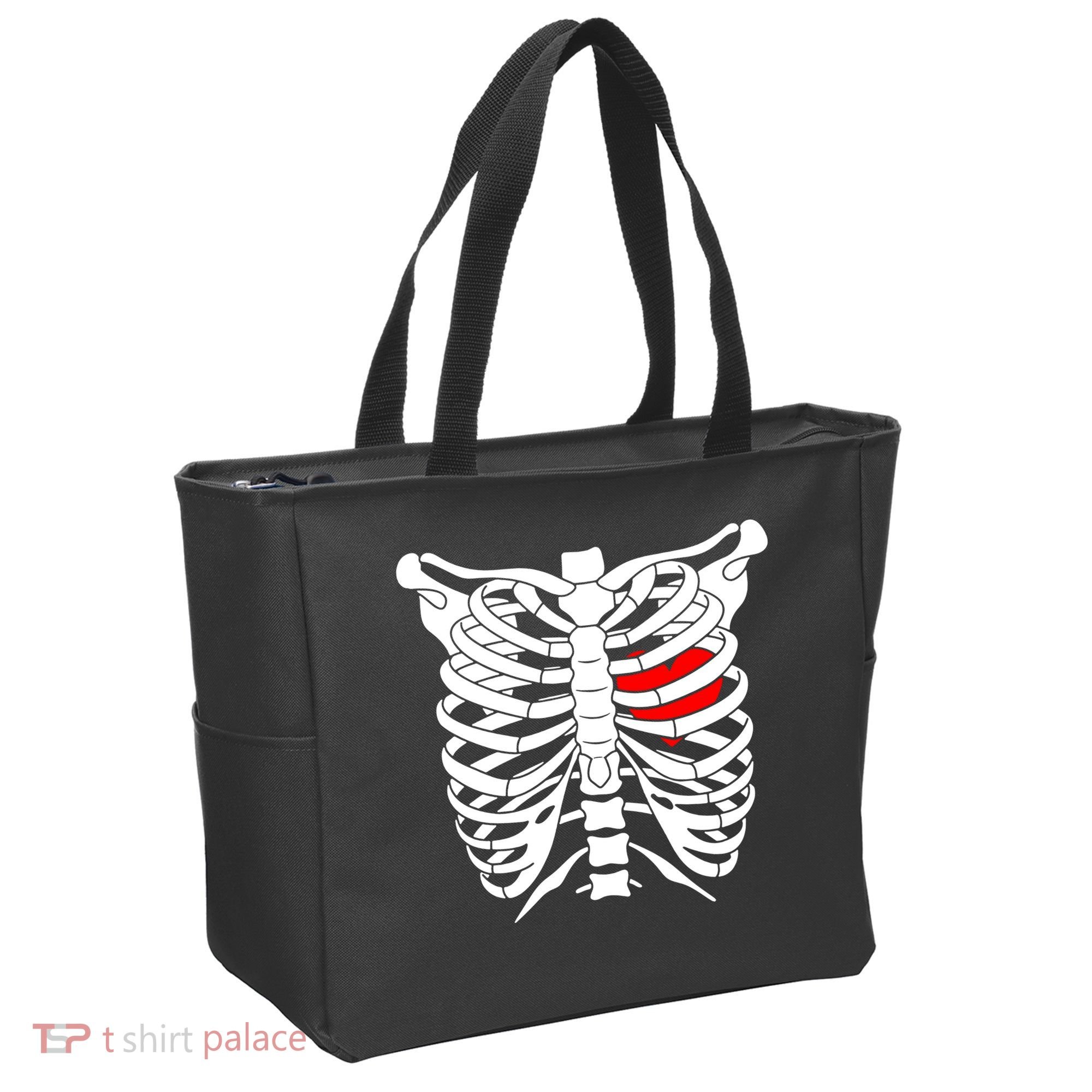 Skeleton Heart Ribcage Halloween Love Costume Idea Tote Bag
