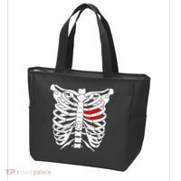 Skeleton Heart Ribcage Halloween Love Costume Idea Tote Bag thumb 3