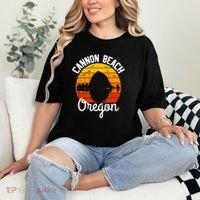 Sunset Haystack Rock Souvenir Cannon Beach Comfort Colors T-Shirt thumb 2