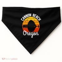 Sunset Haystack Rock Souvenir Cannon Beach USA-Made Doggie Bandana thumb 0