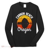 Sunset Haystack Rock Souvenir Cannon Beach Long Sleeve Shirt thumb 0