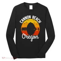 Sunset Haystack Rock Souvenir Cannon Beach Long Sleeve Shirt thumb 0