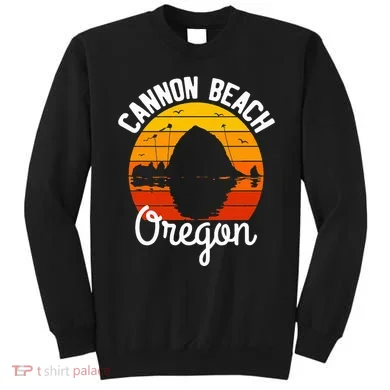 Sunset Haystack Rock Souvenir Cannon Beach Sweatshirt