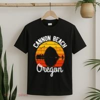 Sunset Haystack Rock Souvenir Cannon Beach T-Shirt thumb 2