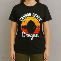 Sunset Haystack Rock Souvenir Cannon Beach T-Shirt thumb 4