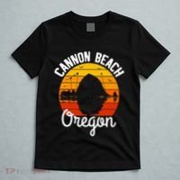 Sunset Haystack Rock Souvenir Cannon Beach T-Shirt thumb 5