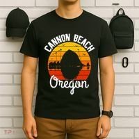 Sunset Haystack Rock Souvenir Cannon Beach T-Shirt thumb 6