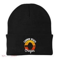 Sunset Haystack Rock Souvenir Cannon Beach Beanie thumb 0