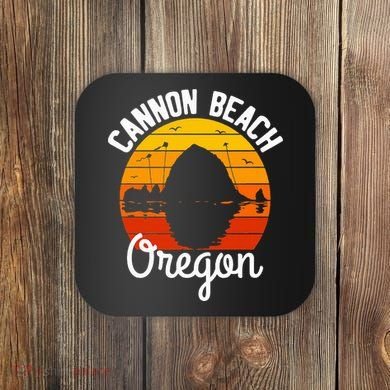 Sunset Haystack Rock Souvenir Cannon Beach Coaster