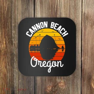 Sunset Haystack Rock Souvenir Cannon Beach Coaster