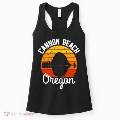 Sunset Haystack Rock Souvenir Cannon Beach Women's Tank Top